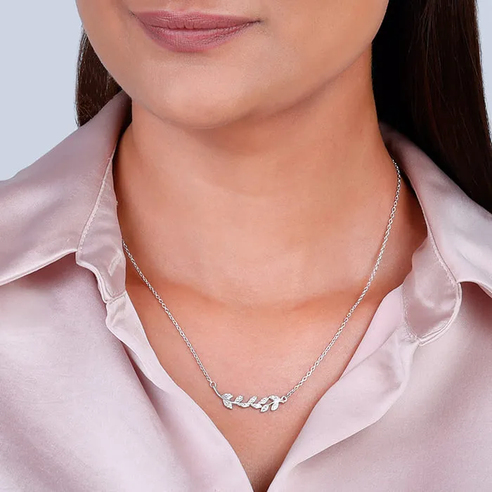 Anushka Sharma Silver Leaf Necklace Giva