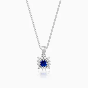 Anushka Sharma Silver Royal Blue Pendant with Link Chain Giva