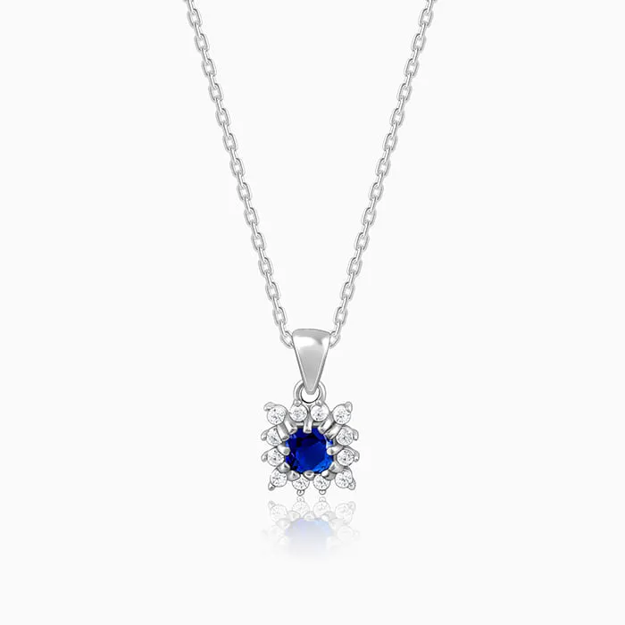 Anushka Sharma Silver Royal Blue Pendant with Link Chain Giva