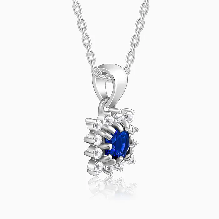 Anushka Sharma Silver Royal Blue Pendant with Link Chain Giva