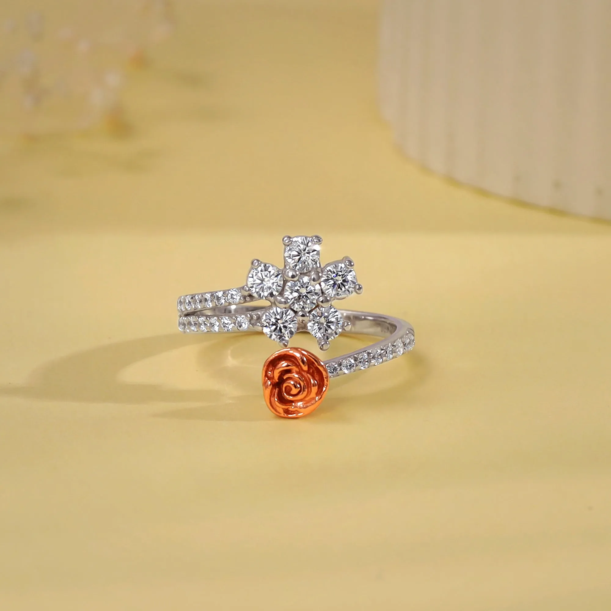 Anushka Sharma Silver Studded Rose Ring Giva