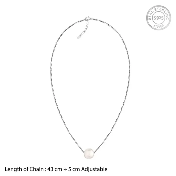 Anushka Sharma Silver White Pearl Moon Necklace Giva