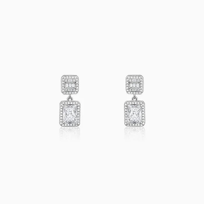 Anushka Sharma Silver Zircon Bold Baguette Earrings Giva