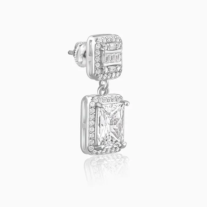 Anushka Sharma Silver Zircon Bold Baguette Earrings Giva