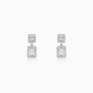 Anushka Sharma Silver Zircon Bold Baguette Earrings Giva