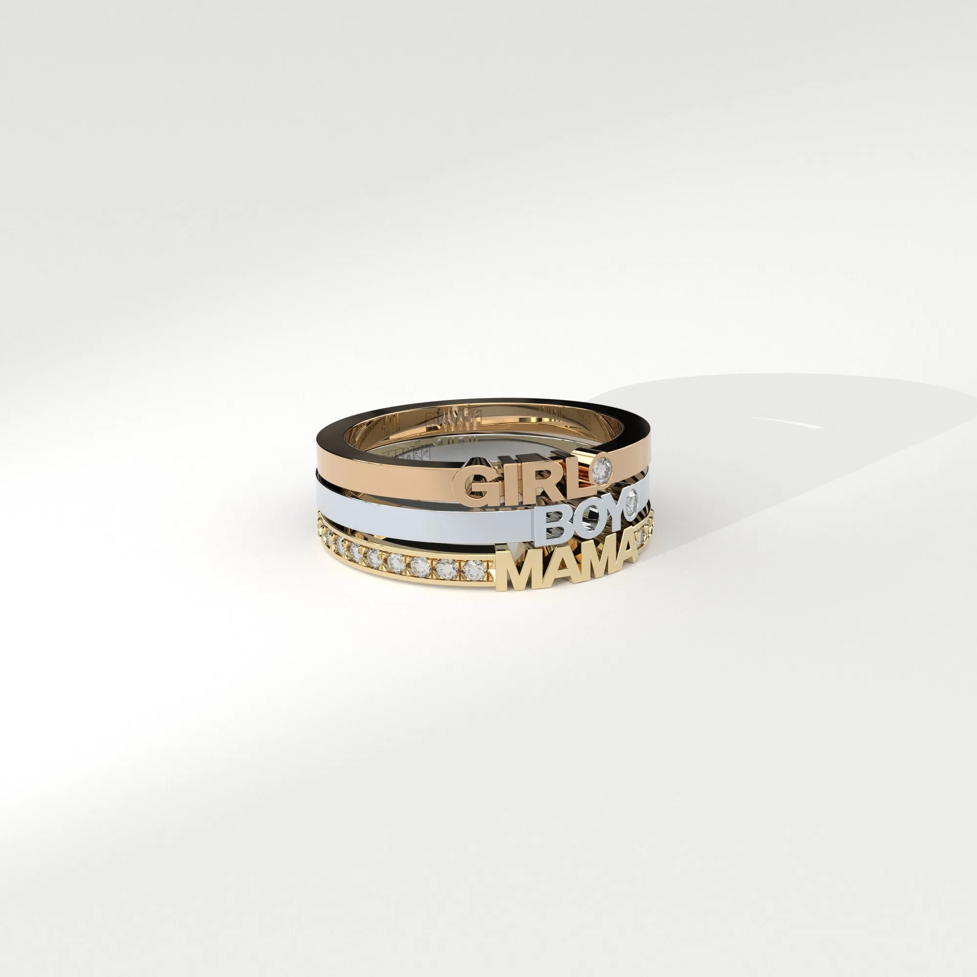 Becoming Girl 14K or 18K Whitegold Ring w. Lab-Grown Diamond