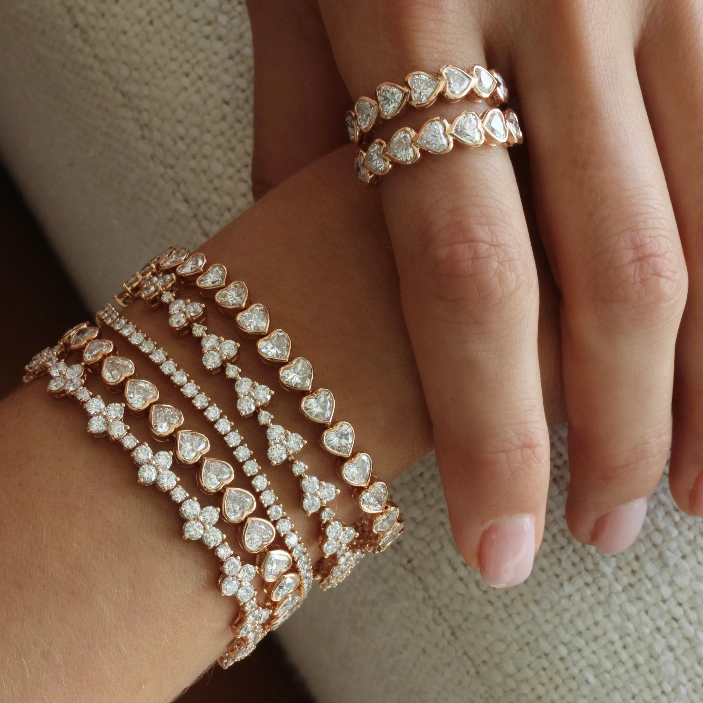 BEZELED HEART FULL DIAMOND ETERNITY BAND Anita Ko
