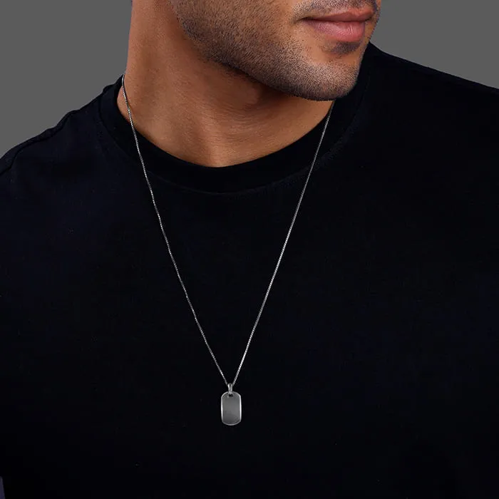 Black Rhodium Aegis Amulet Pendant with Box Chain For Him Giva