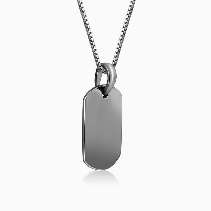 Black Rhodium Aegis Amulet Pendant with Box Chain For Him Giva