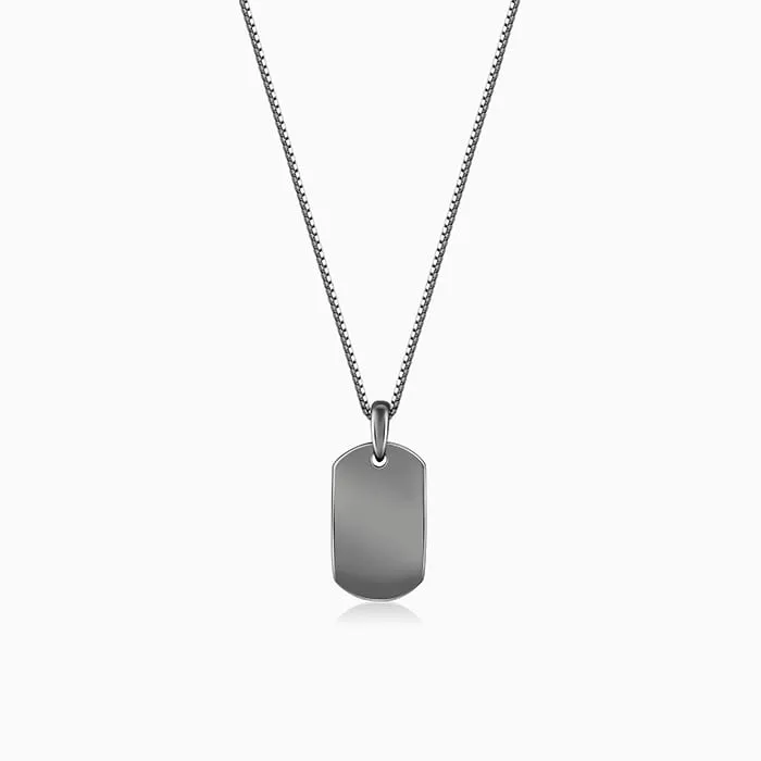 Black Rhodium Aegis Amulet Pendant with Box Chain For Him Giva