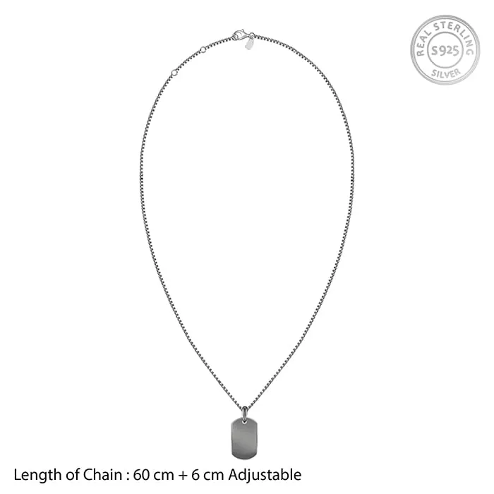 Black Rhodium Aegis Amulet Pendant with Box Chain For Him Giva