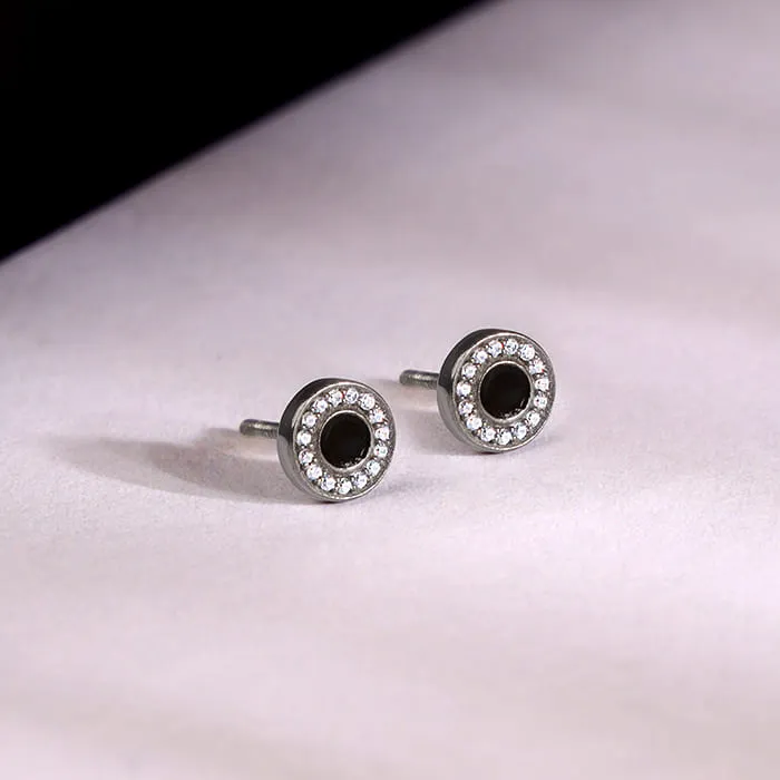 Black Rhodium Ares Stud For Him Giva
