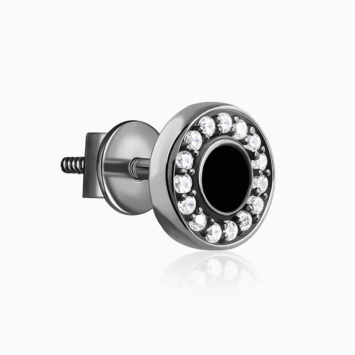 Black Rhodium Ares Stud For Him Giva