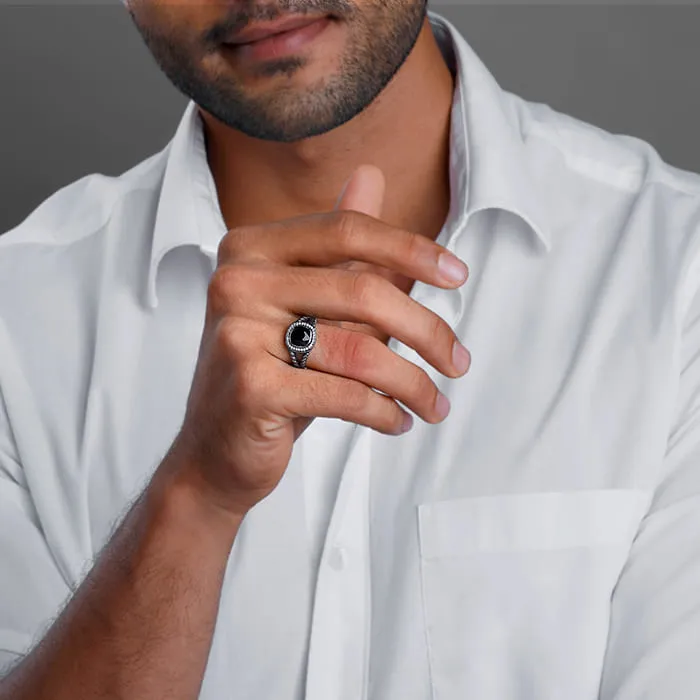Black Rhodium Bold Fashion Ring For Him Giva