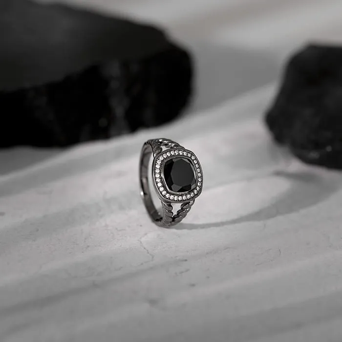 Black Rhodium Bold Fashion Ring For Him Giva
