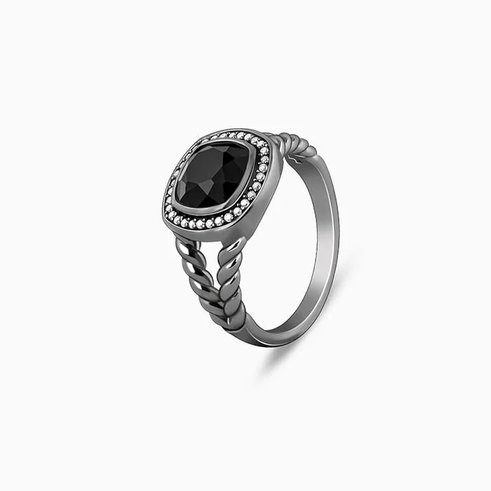 Black Rhodium Bold Fashion Ring For Him Giva