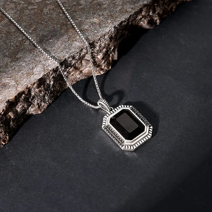 Black Rhodium Dark Phoenix Pendant With Box Chain For Him Giva