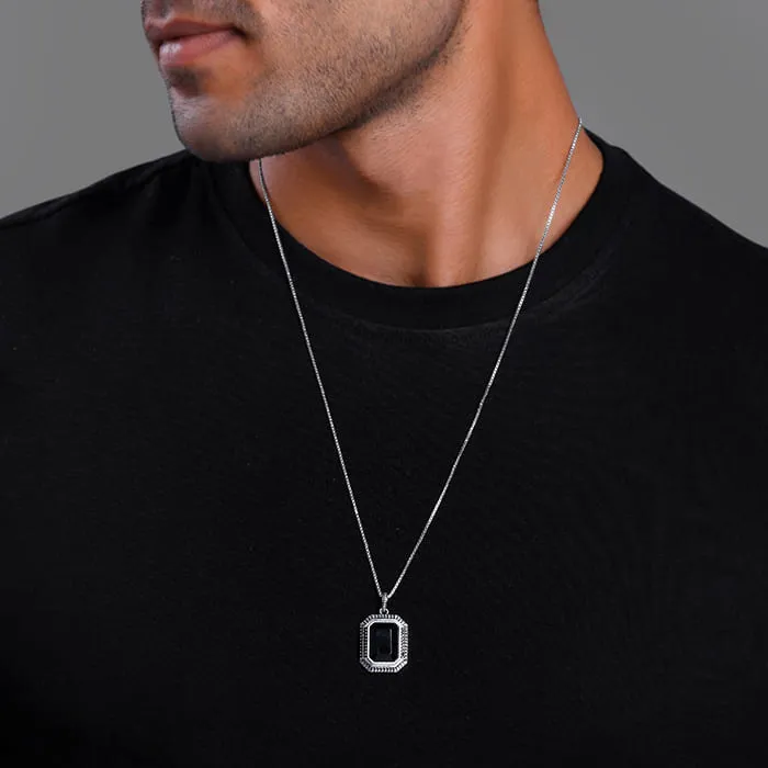 Black Rhodium Dark Phoenix Pendant With Box Chain For Him Giva