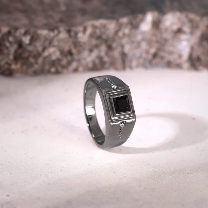 Black Rhodium Goal Oriented Ring For Him Giva