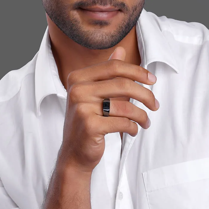 Black Rhodium Jazz Up Ring For Him Giva