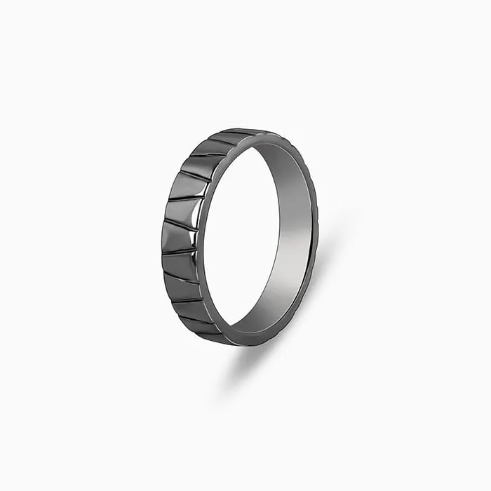 Black Rhodium Knight Ring For Him Giva