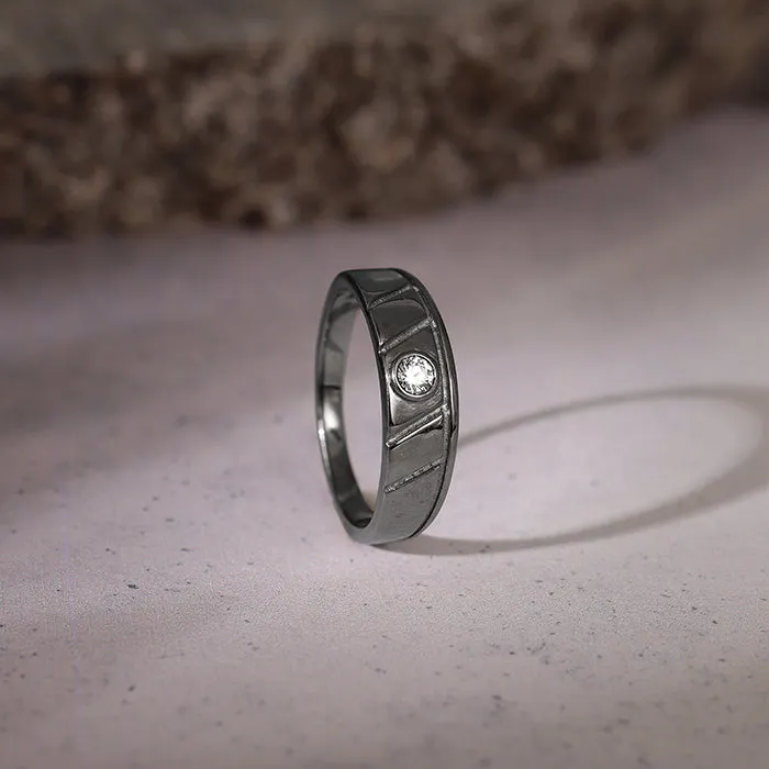 Black Rhodium Mighty Grip Ring For Him Giva