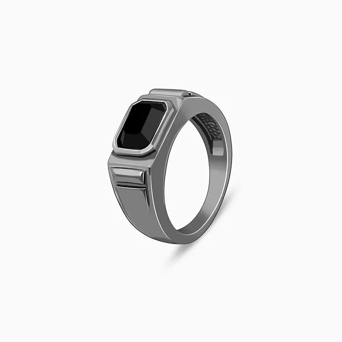 Black Rhodium Observant Ring For Him Giva