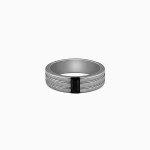 Black Rhodium Rectangular Ring For Him Giva
