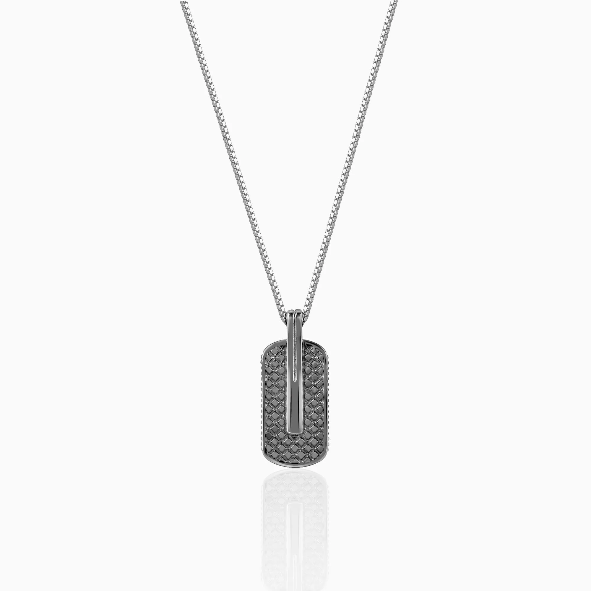 Black Rhodium Rodeo Pendant With Box Chain For Him Giva