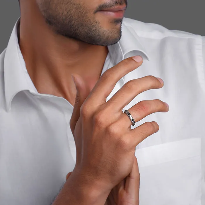 Black Rhodium Solid Band For Him Giva