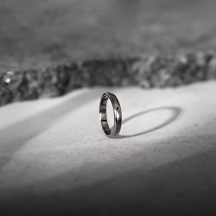 Black Rhodium Solid Band For Him Giva