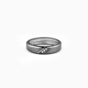 Black Rhodium Zirconia Band For Him Giva