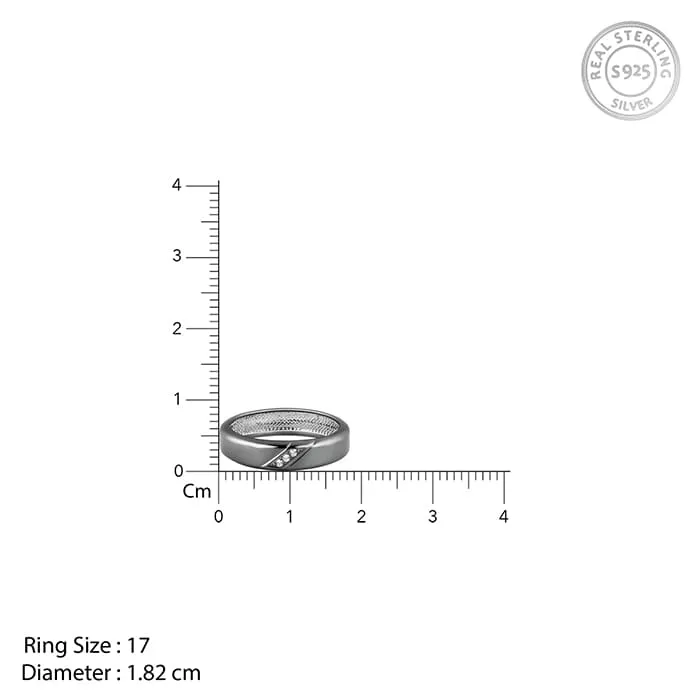 Black Rhodium Zirconia Band For Him Giva