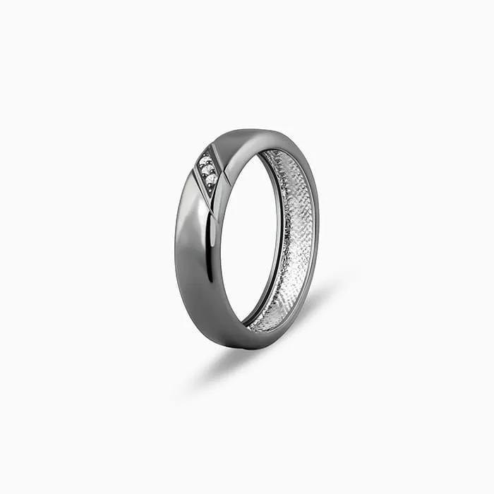 Black Rhodium Zirconia Band For Him Giva