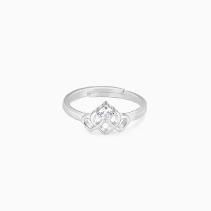 Chahat's Silver Crowning Heart Ring Giva