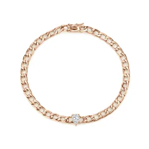 CHAIN BRACELET WITH PEAR DIAMOND CENTER Anita Ko
