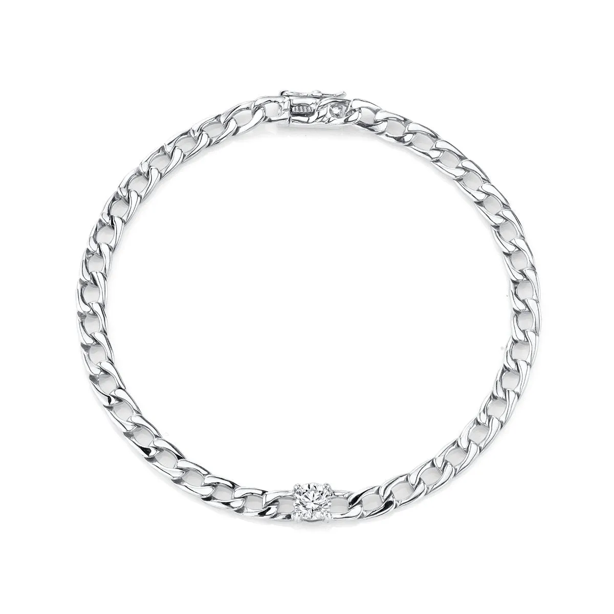 CHAIN BRACELET WITH ROUND DIAMOND CENTER Anita Ko