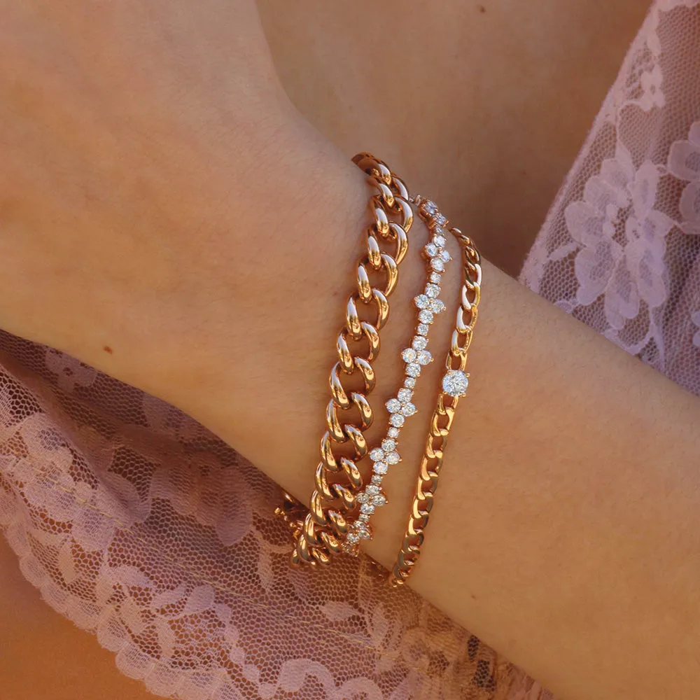CHAIN BRACELET WITH ROUND DIAMOND CENTER Anita Ko