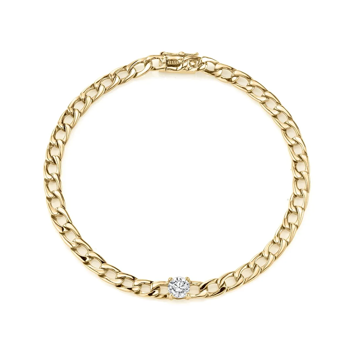 CHAIN BRACELET WITH ROUND DIAMOND CENTER Anita Ko