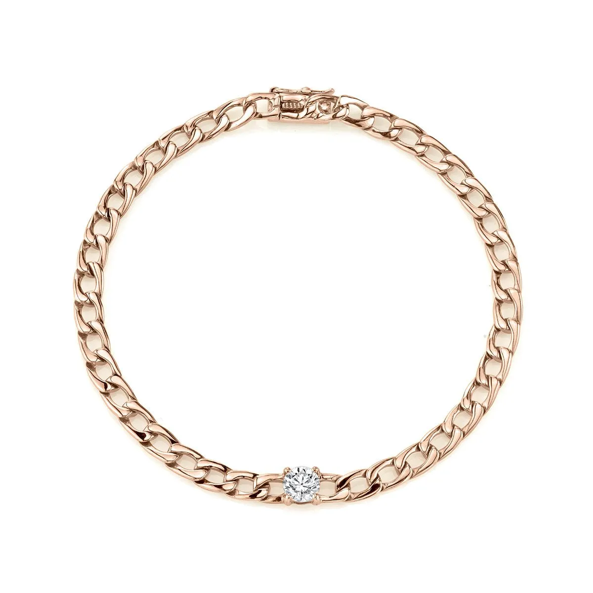 CHAIN BRACELET WITH ROUND DIAMOND CENTER Anita Ko