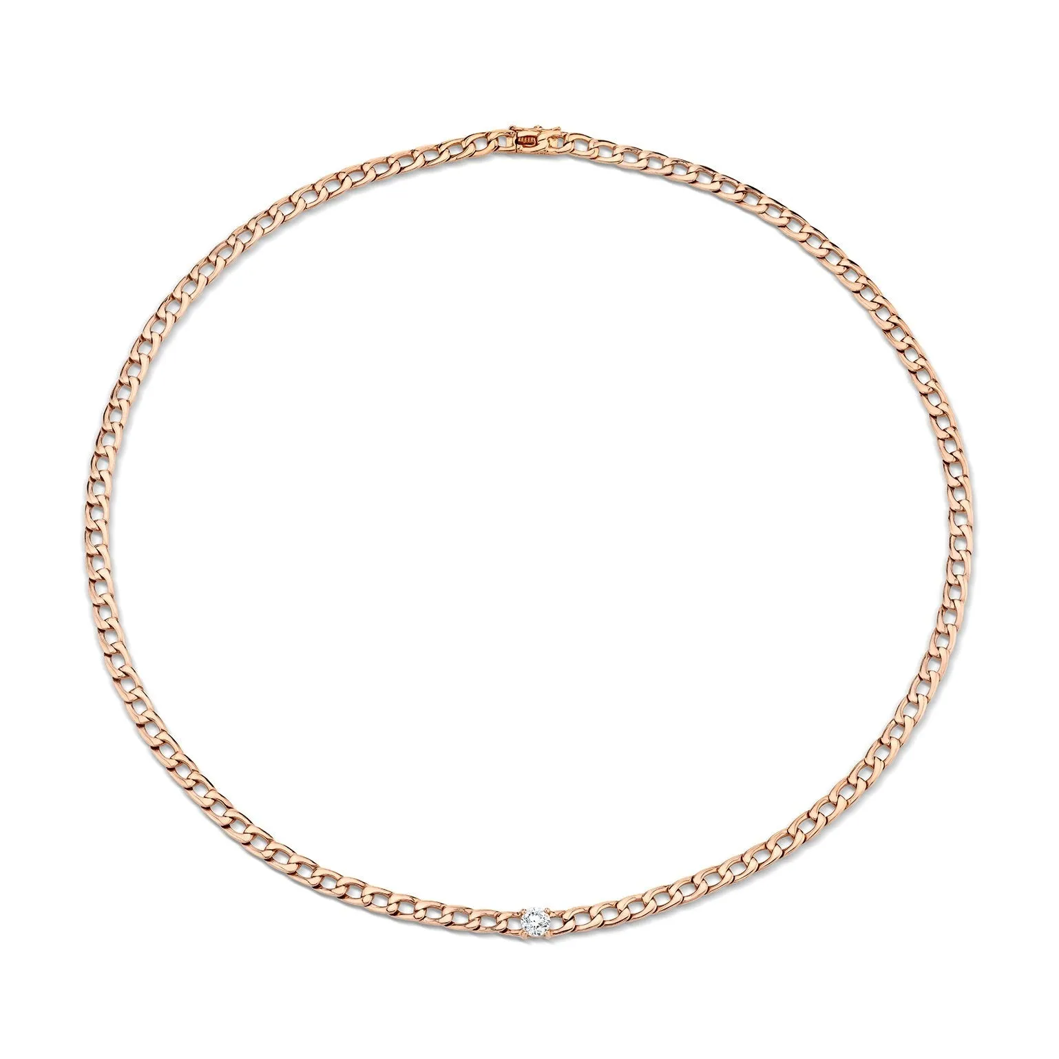 CHAIN LINK CHOKER WITH ROUND DIAMOND CENTER Anita Ko