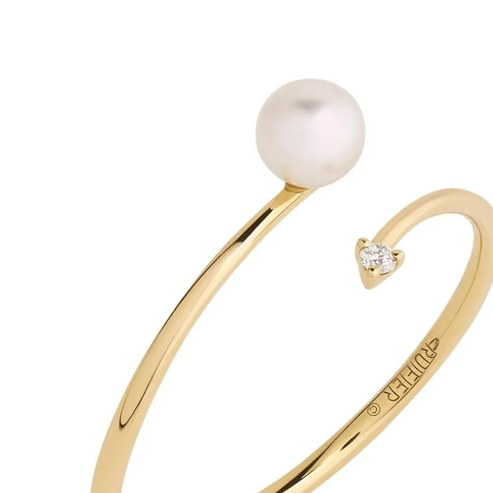 Cosmo Orion 18K Gold Ring w. Pearl & Diamond