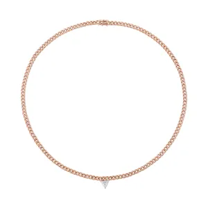 CUBAN LINK NECKLACE WITH TRILLION DIAMOND CENTER Anita Ko
