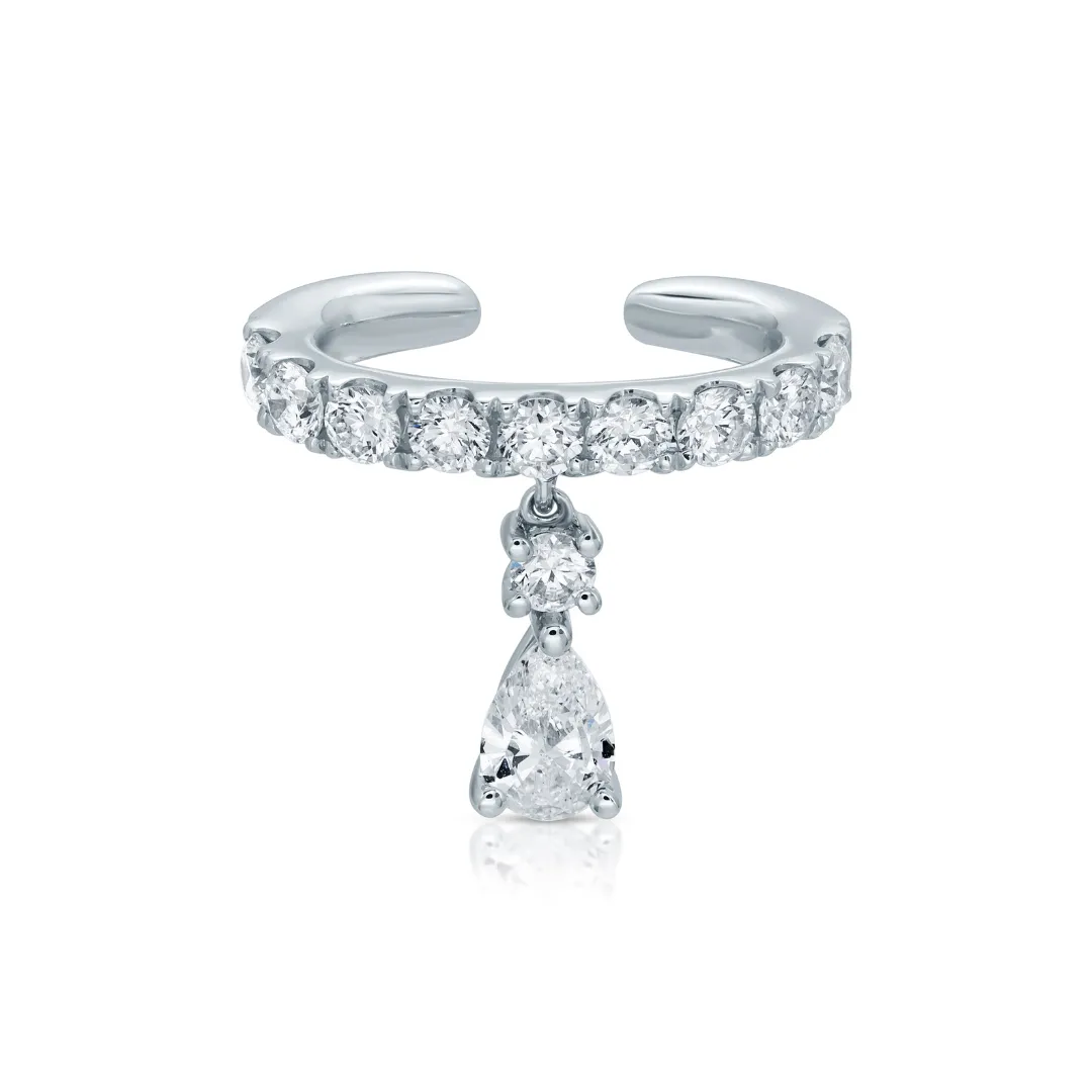 DAPHNE EAR CUFF WITH PEAR DIAMOND DROP Anita Ko
