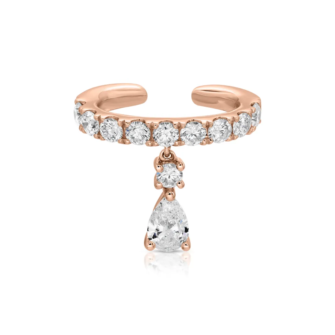 DAPHNE EAR CUFF WITH PEAR DIAMOND DROP Anita Ko