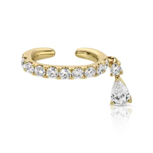 DELILAH EAR CUFF WITH PEAR DIAMOND DROP Anita Ko