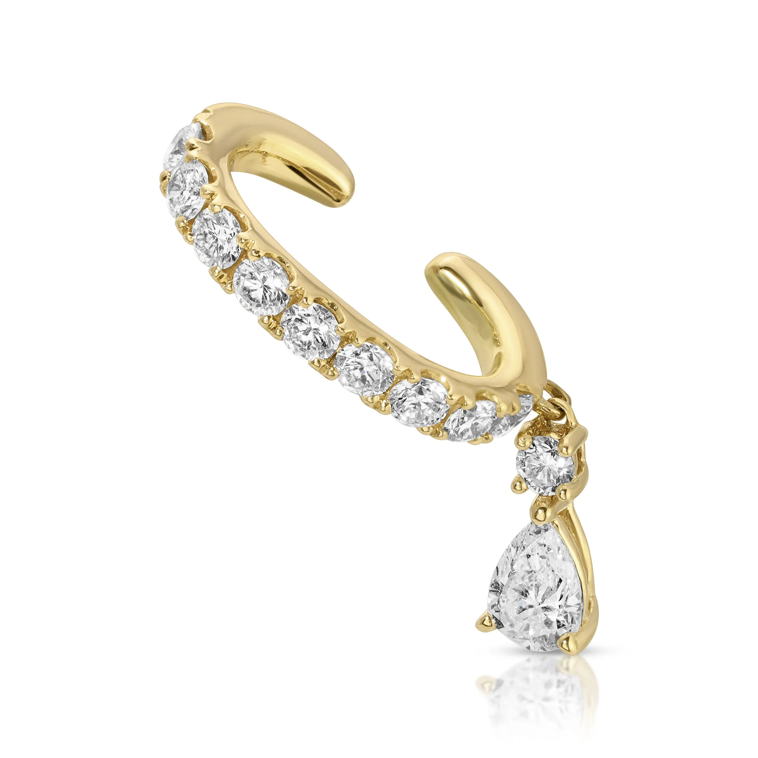 DELILAH EAR CUFF WITH PEAR DIAMOND DROP Anita Ko
