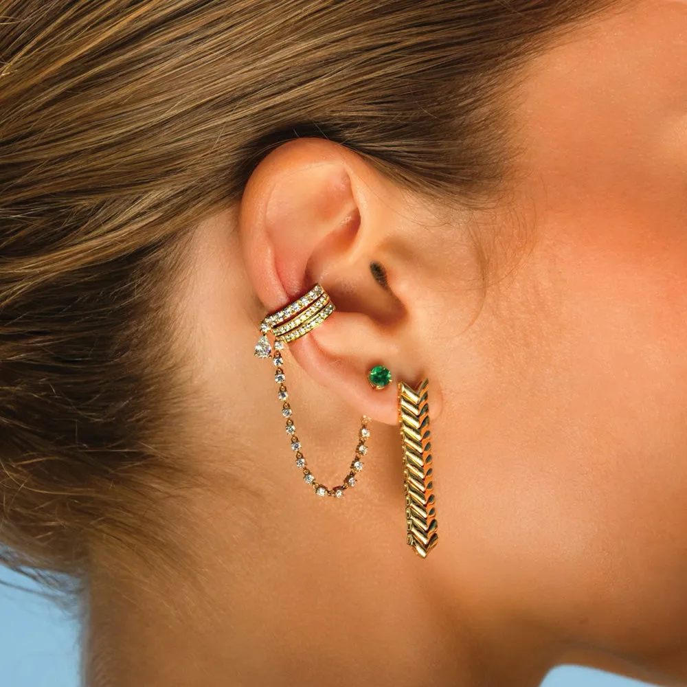 DELILAH EAR CUFF WITH PEAR DIAMOND DROP Anita Ko