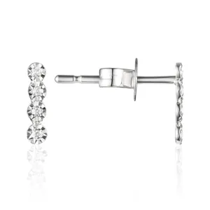 Diamond Bar 14K White Gold Stud Earrings Croghans