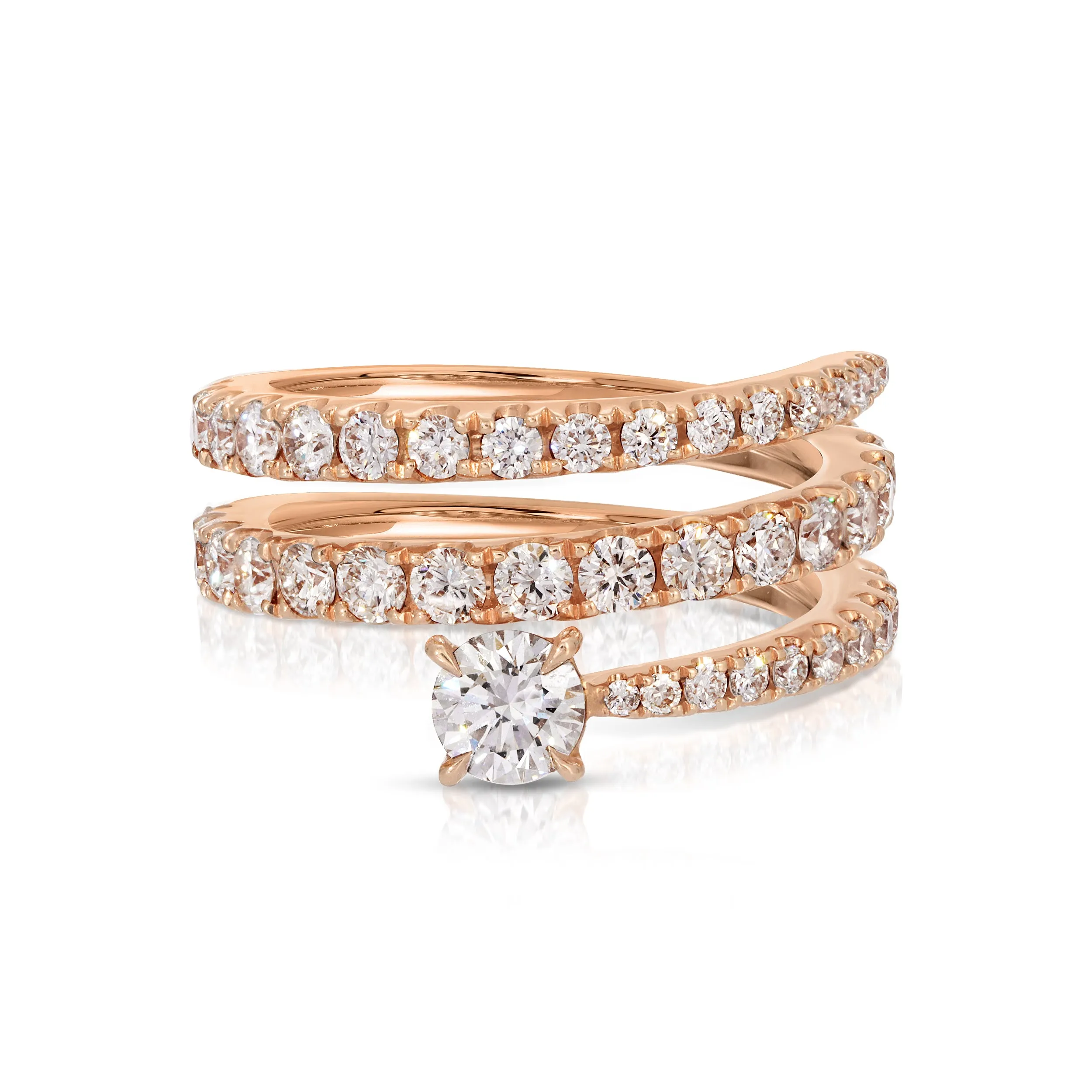 DIAMOND COIL RING WITH ROUND DIAMOND POINT Anita Ko